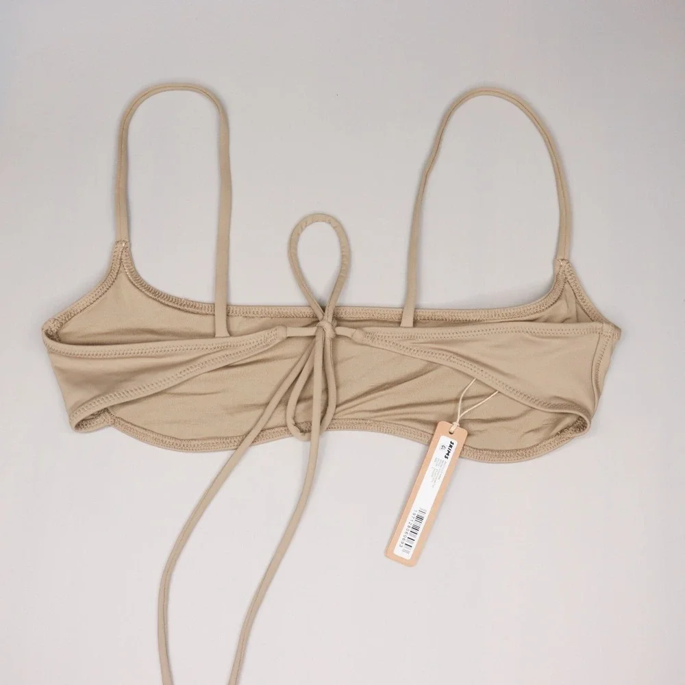 Skims Recycled Swim Micro Scoop Bikini Top Size Large in Desert BT-SCP-2785 NWT